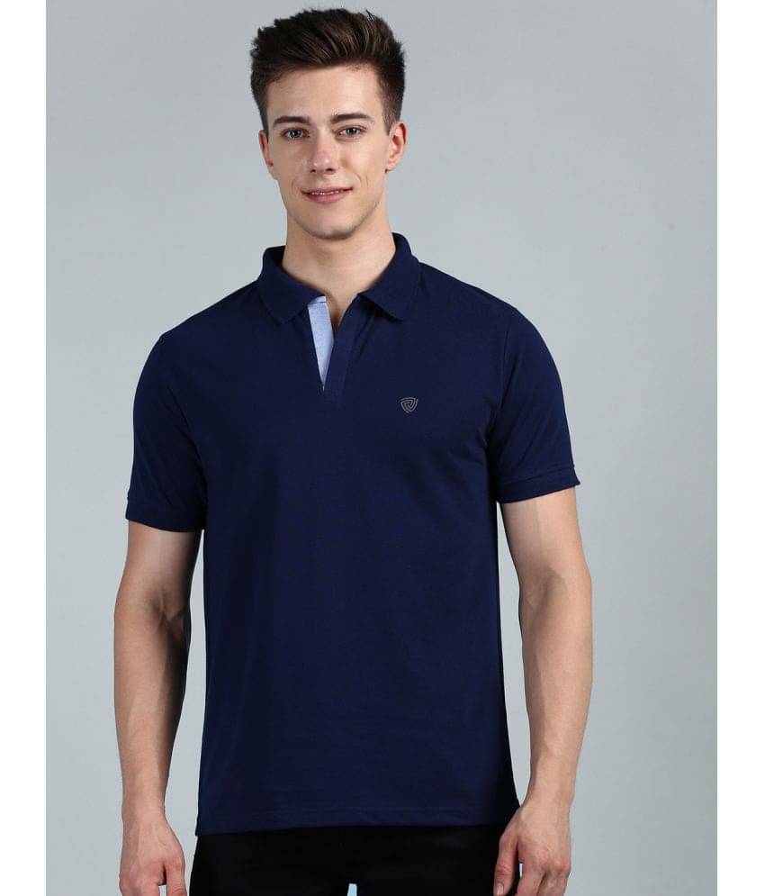 Lux Cozi Cotton Regular Fit Solid Half Sleeves Men's Polo T Shirt - Melange Navy ( Pack of 1 )     			Lux Cozi Cotton Regular Fit Solid Half Sleeves Men's Polo T Shirt - Melange Navy ( Pack of 1 )