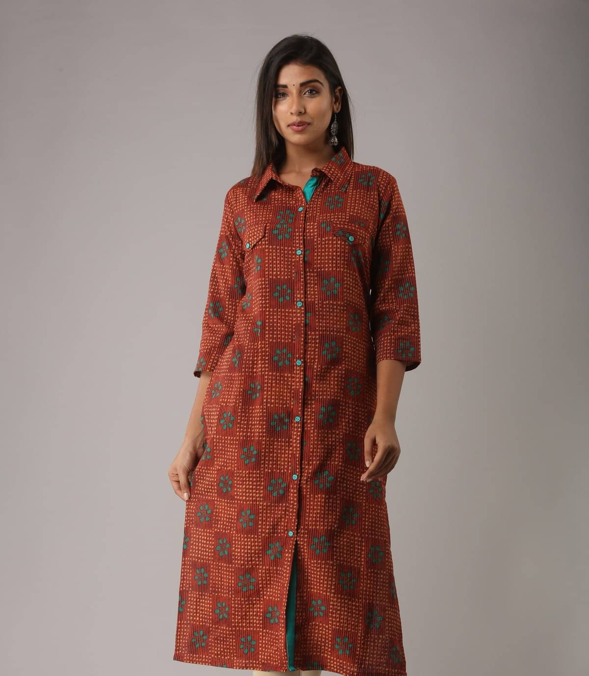 MAUKA - Red Cotton Women's Front Slit Kurti ( Pack of 1 ) MAUKA - Red Cotton Women's Front Slit Kurti ( Pack of 1 )