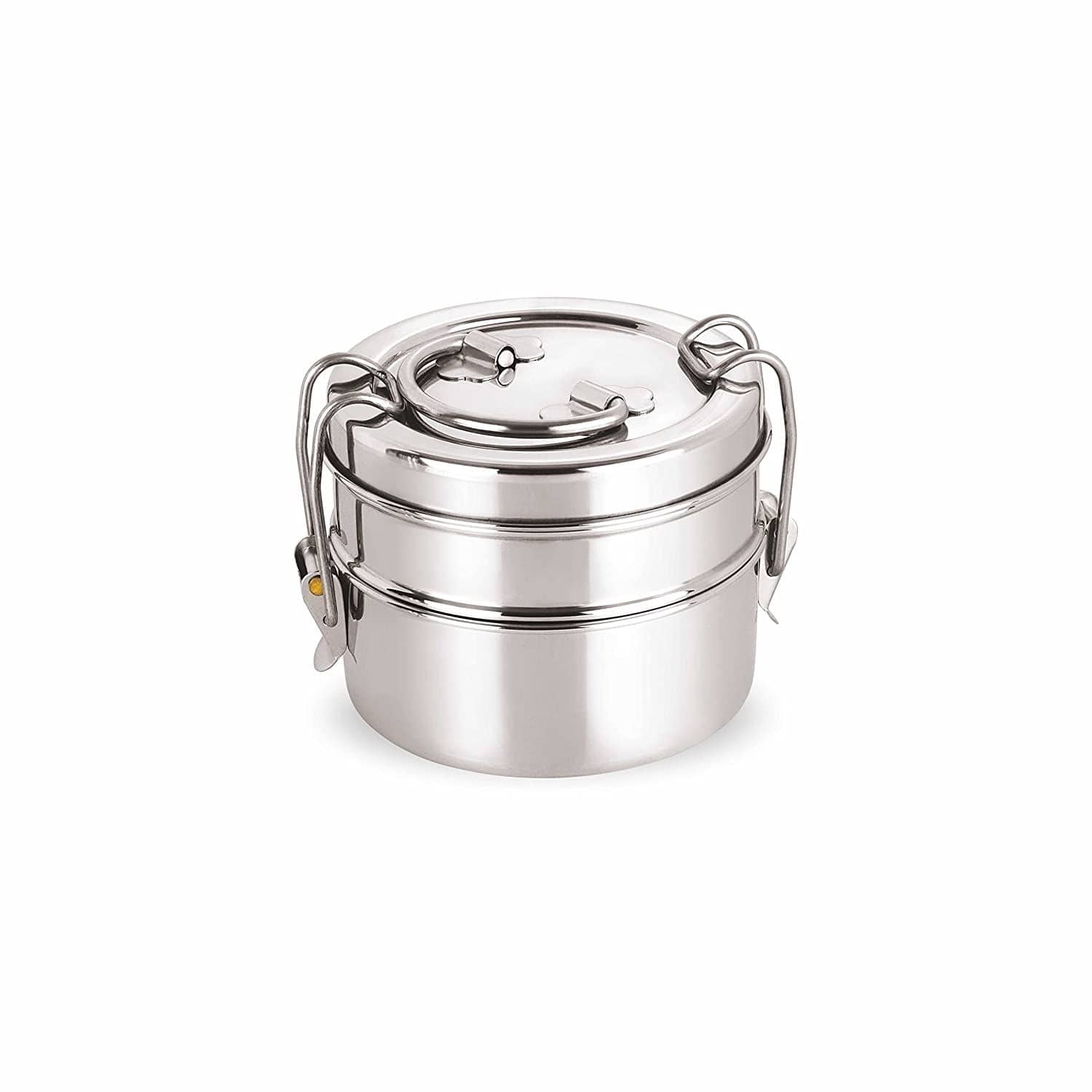 Neelam Clipper Stainless Steel Tiffin Box Set, 2-Pieces, Silver-800 ml