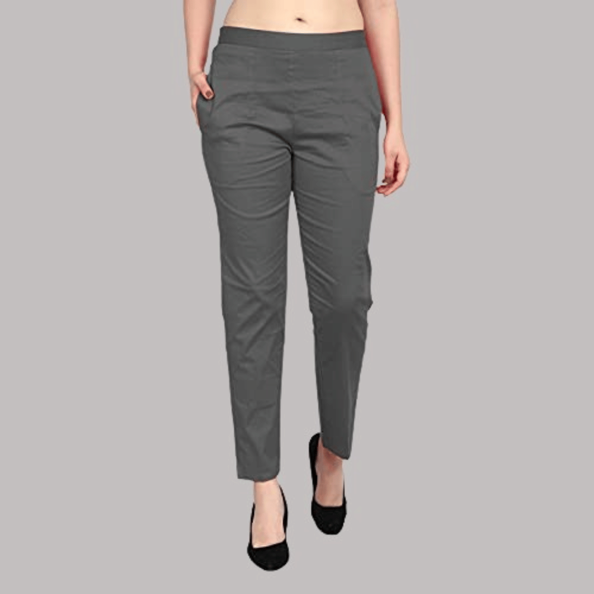     			PP Kurtis - Grey Lycra Straight Women's Casual Pants ( Pack of 1 )