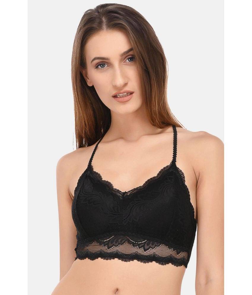 PrettyCat Lace Removable Padding Women's Bralette Bra ( Black ) PrettyCat Lace Removable Padding Women's Bralette Bra ( Black )