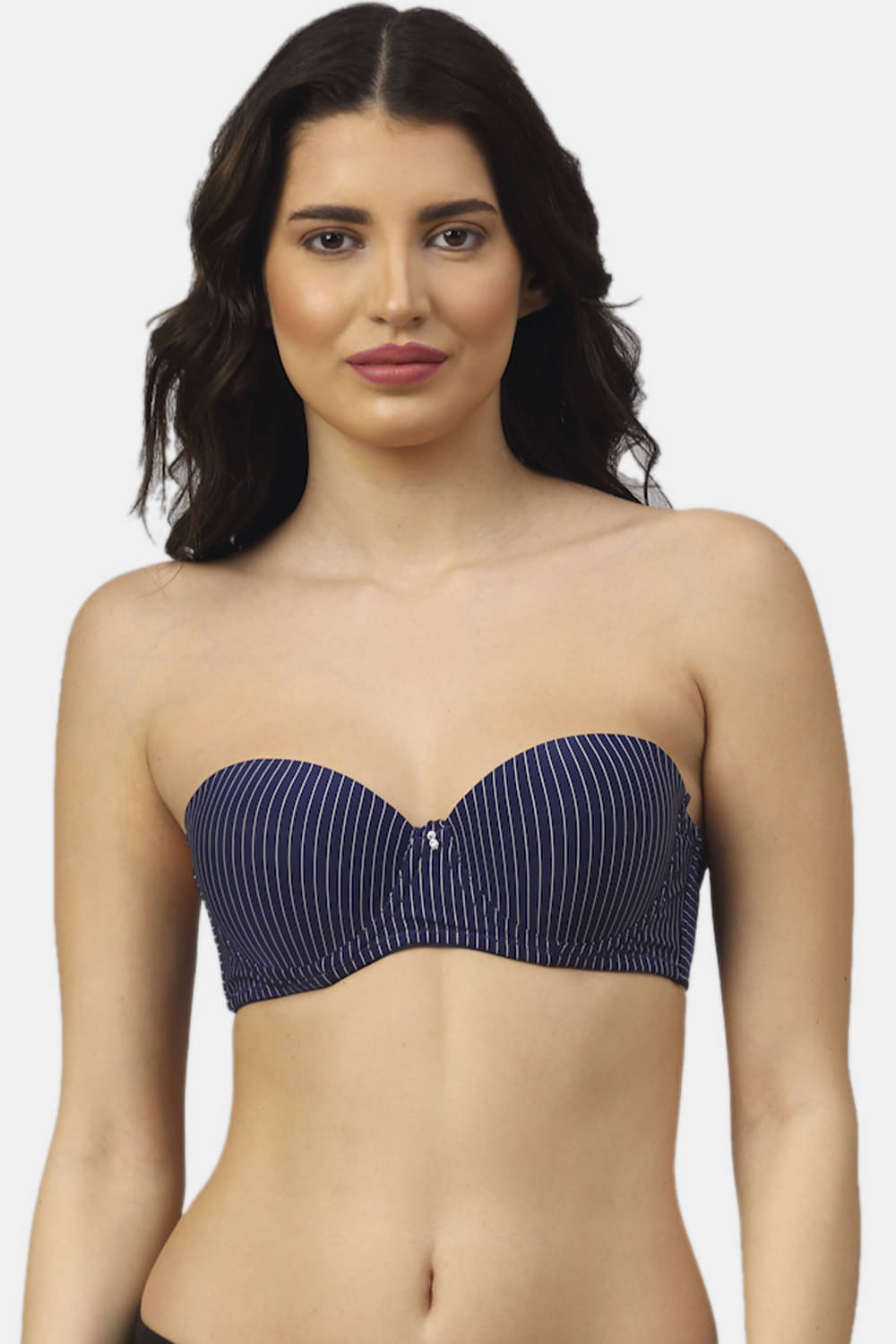 PrettyCat Polyester Lightly Padded Women's Balconette Bra ( Blue ) PrettyCat Polyester Lightly Padded Women's Balconette Bra ( Blue )