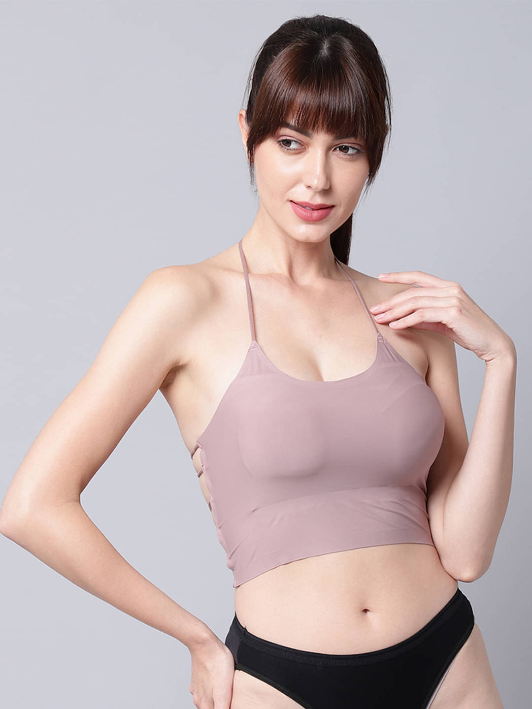     			PrettyCat Polyester Women's Bralette Bra ( Mauve )