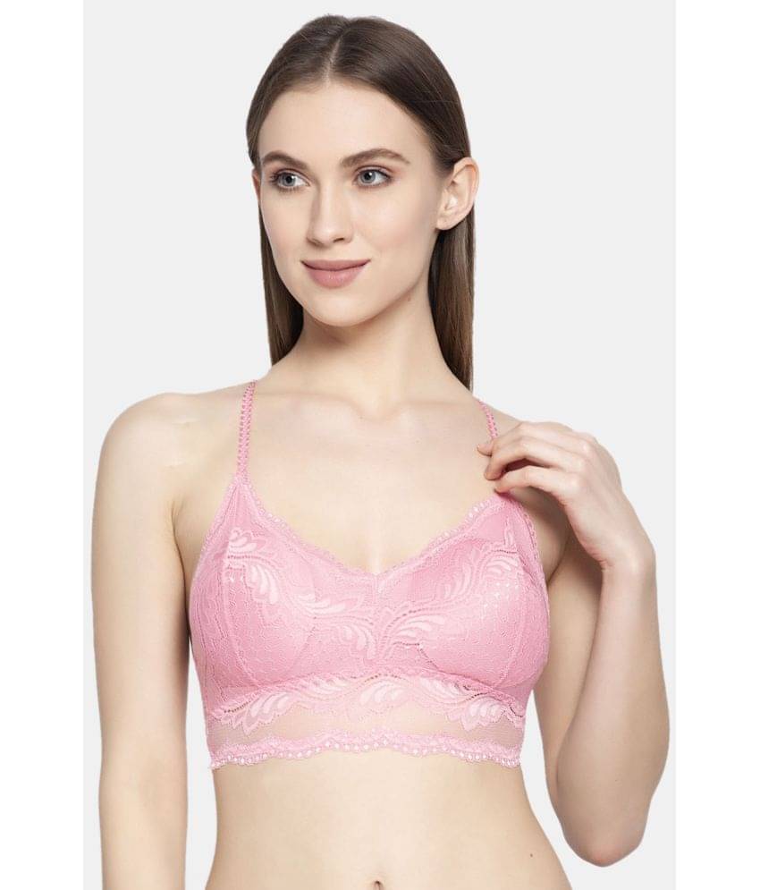 PrettyCat Lace Removable Padding Women's Bralette Bra ( Pink ) PrettyCat Lace Removable Padding Women's Bralette Bra ( Pink )
