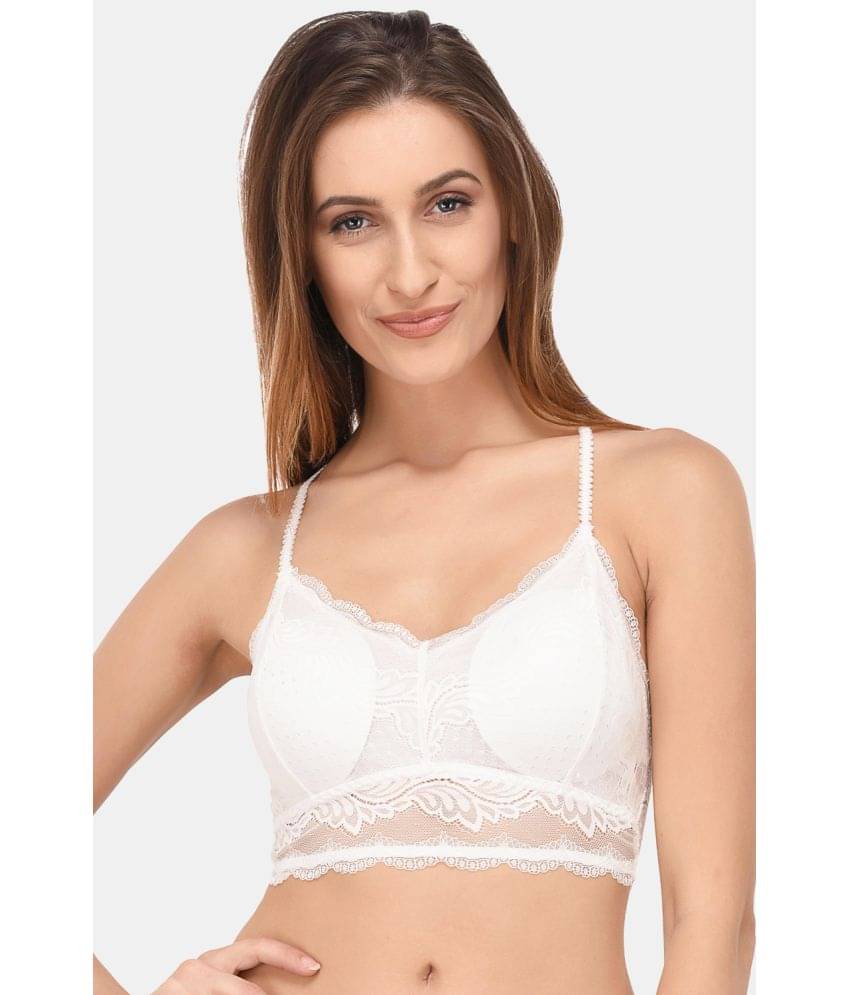 PrettyCat Lace Removable Padding Women's Bralette Bra ( White ) PrettyCat Lace Removable Padding Women's Bralette Bra ( White )