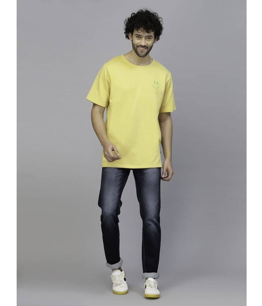     			Rigo Pack of 1 100% Cotton Oversized Fit Men's T-Shirt ( Yellow )