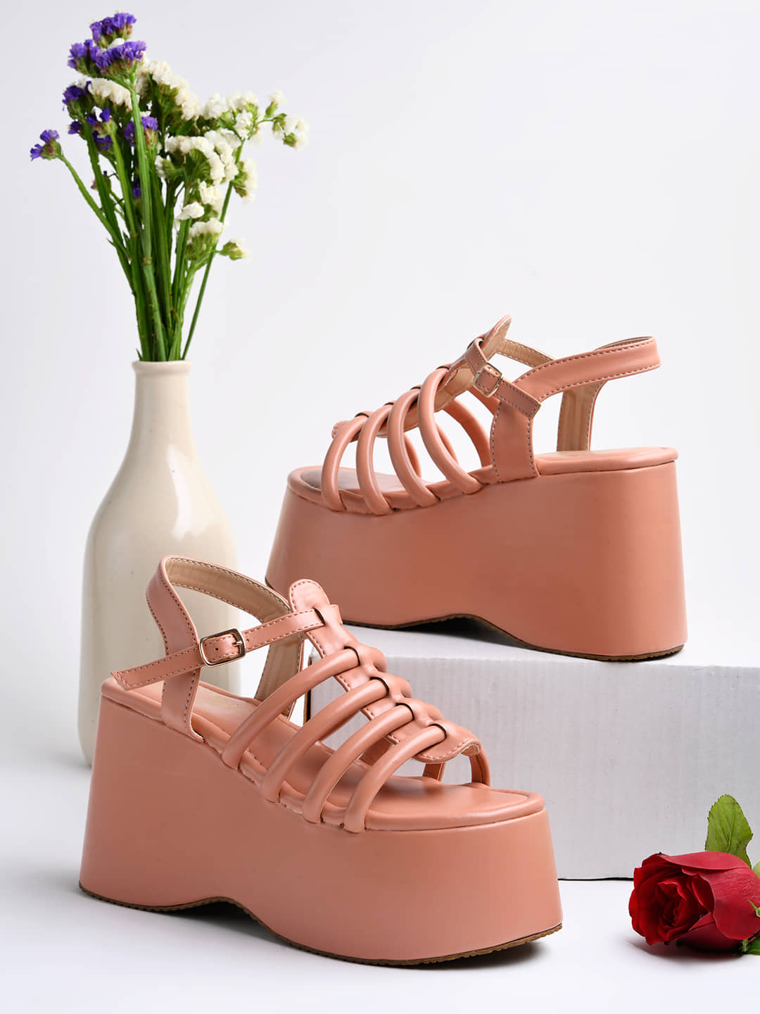 Shoetopia - Pink Women's Sandal Heels - Heels | Buy online on ZillyBuy