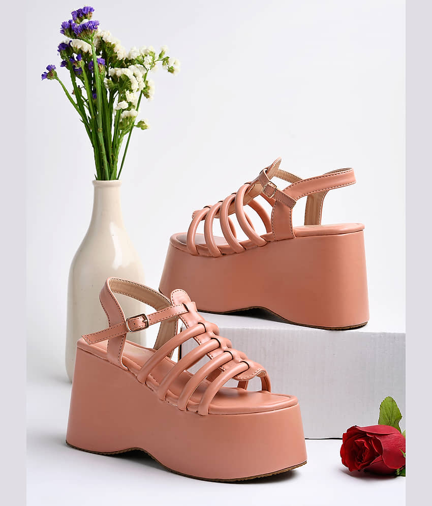 Shoetopia - Pink Women's Sandal Heels - Heels | Buy online on ZillyBuy