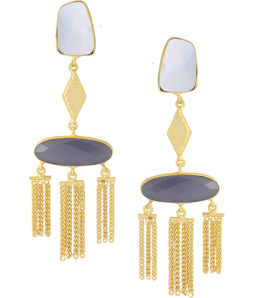 VIRAASI - Gold Danglers Earrings ( Pack of 1 ) - Earrings | Buy online on ZillyBuy