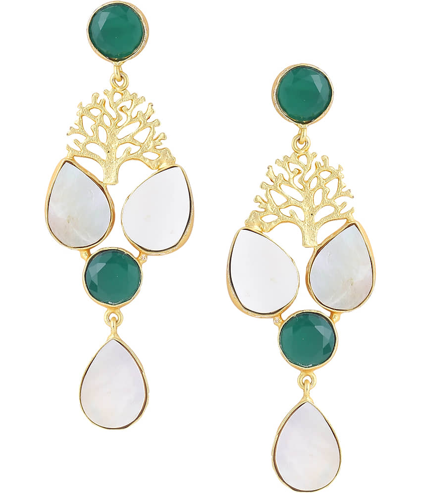VIRAASI - Gold Danglers Earrings ( Pack of 1 ) - Earrings | Buy online on ZillyBuy