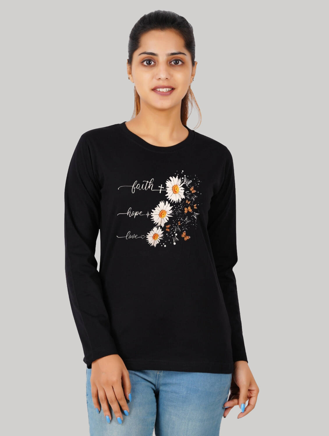 ferocious Women Cotton Blend Printed Regular Fit Round Neck T-Shirt ( Black ) ferocious Women Cotton Blend Printed Regular Fit Round Neck T-Shirt ( Black )