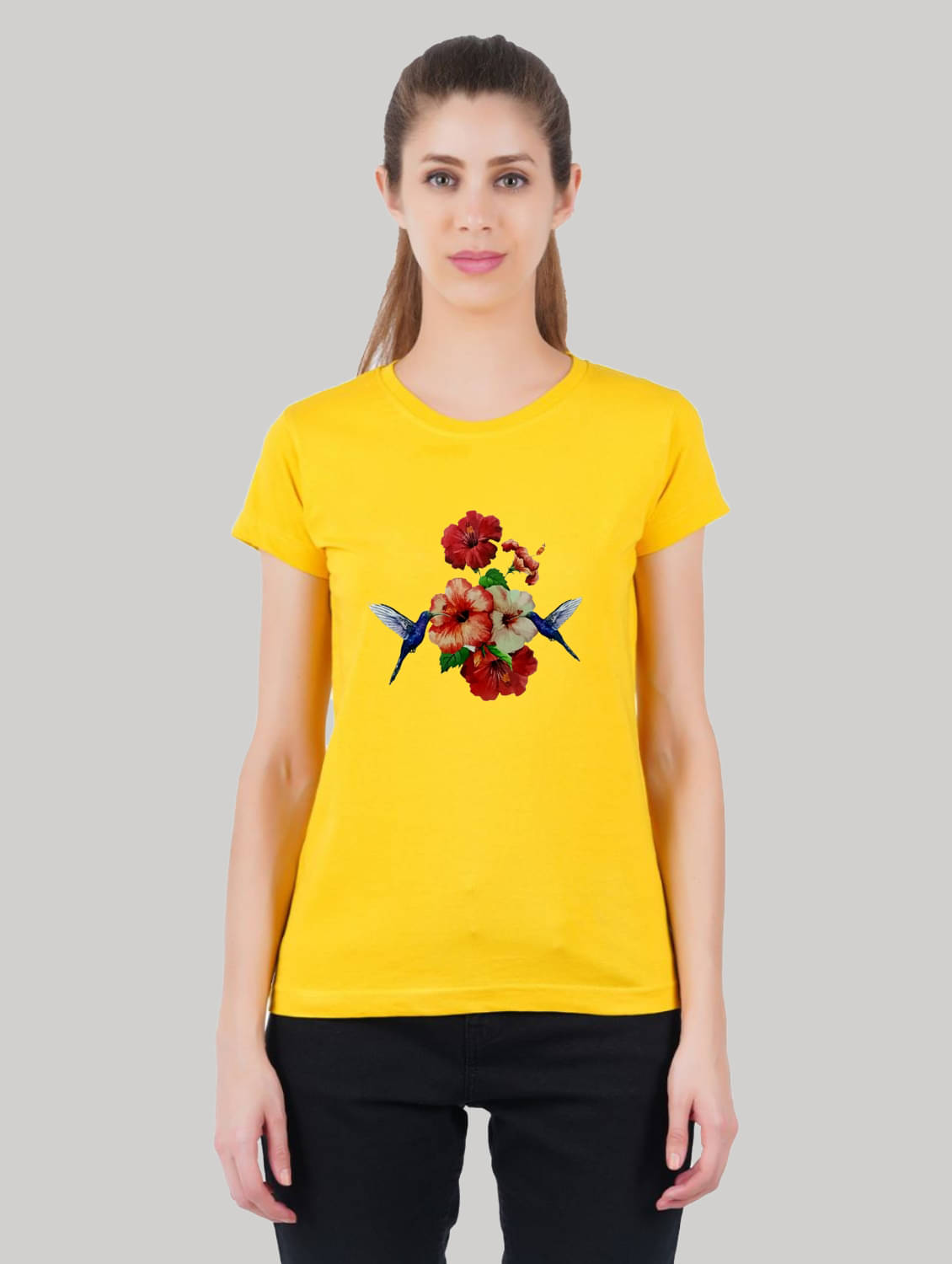 ferocious Women Cotton Printed Regular Fit Round Neck T-Shirt ( Yellow )     			ferocious Women Cotton Printed Regular Fit Round Neck T-Shirt ( Yellow )