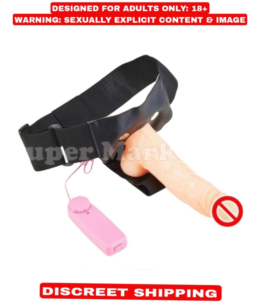 kamahouse 7 inch Big Hollow Strap On Dildo with Vibration and belt Female Sex Toy