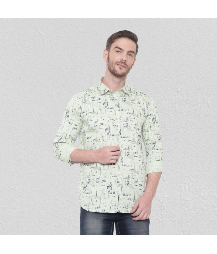 leeway - Green Cotton Blend Slim Fit Men's Casual Shirt ( Pack of 1 ) leeway - Green Cotton Blend Slim Fit Men's Casual Shirt ( Pack of 1 )