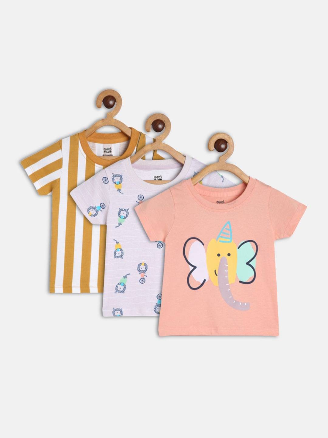     			miniklub Pack of 3 Baby Boys Cotton T-Shirt ( Multi )