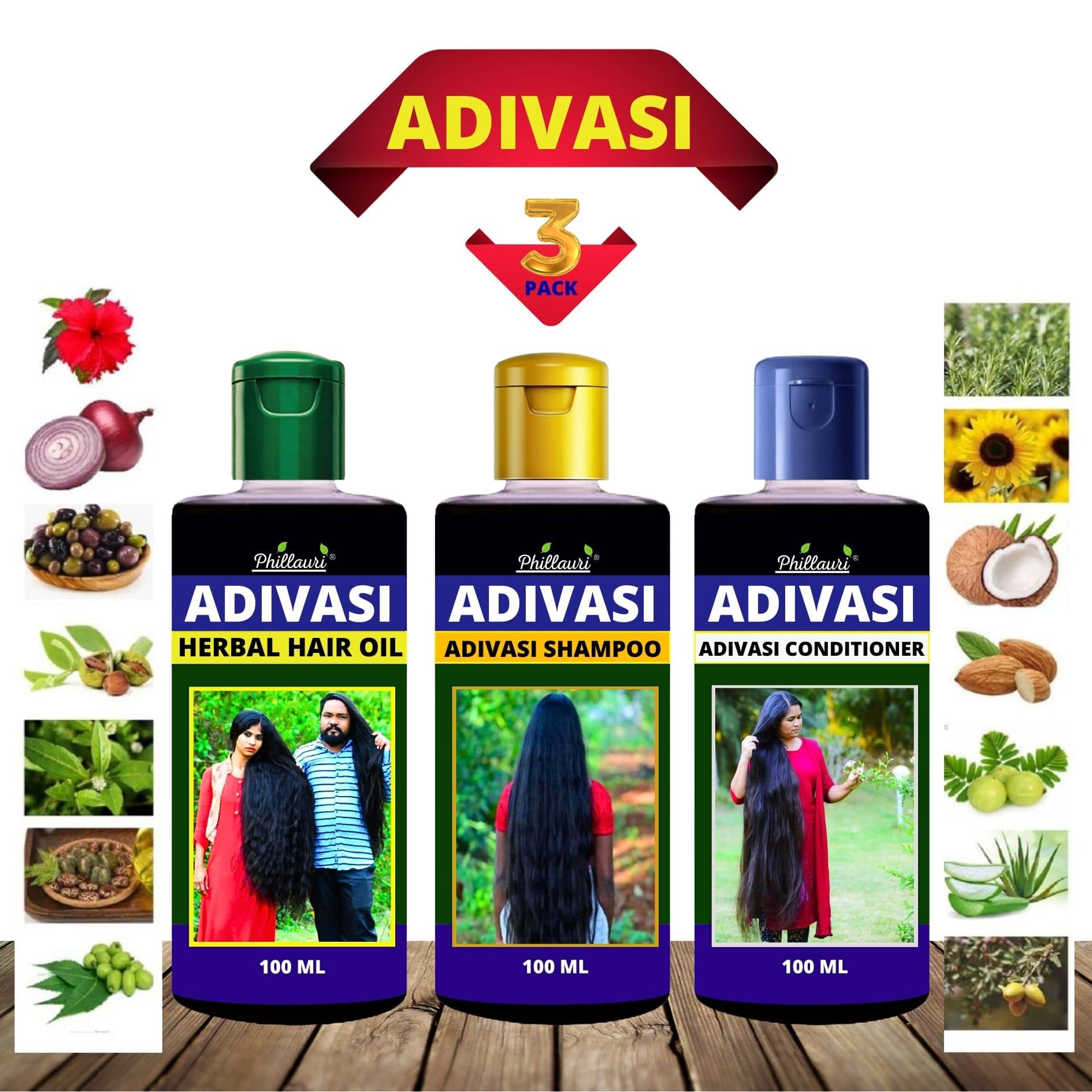 Adivasi hair care herbal products Adivasi hair oil & hair shampoo & hair conditioner