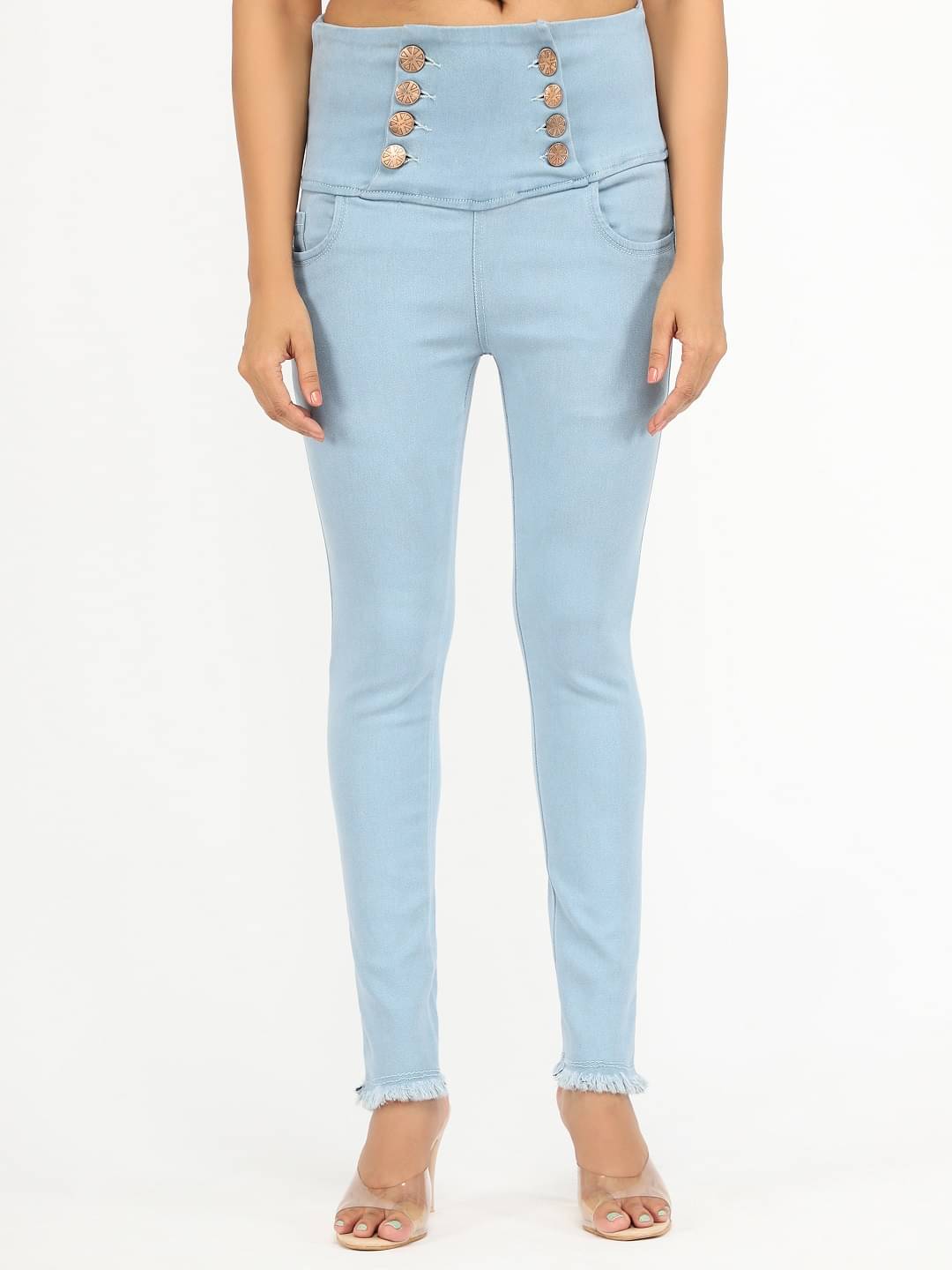     			AngelFab - Light Blue Denim Skinny Fit Women's Jeans ( Pack of 1 )