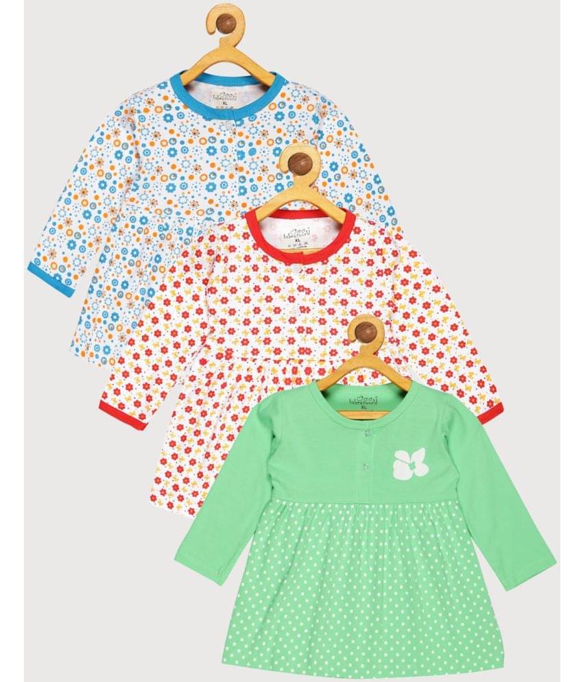     			Babeezworld Pack of 3 Baby Girls Cotton Frock ( Multi )