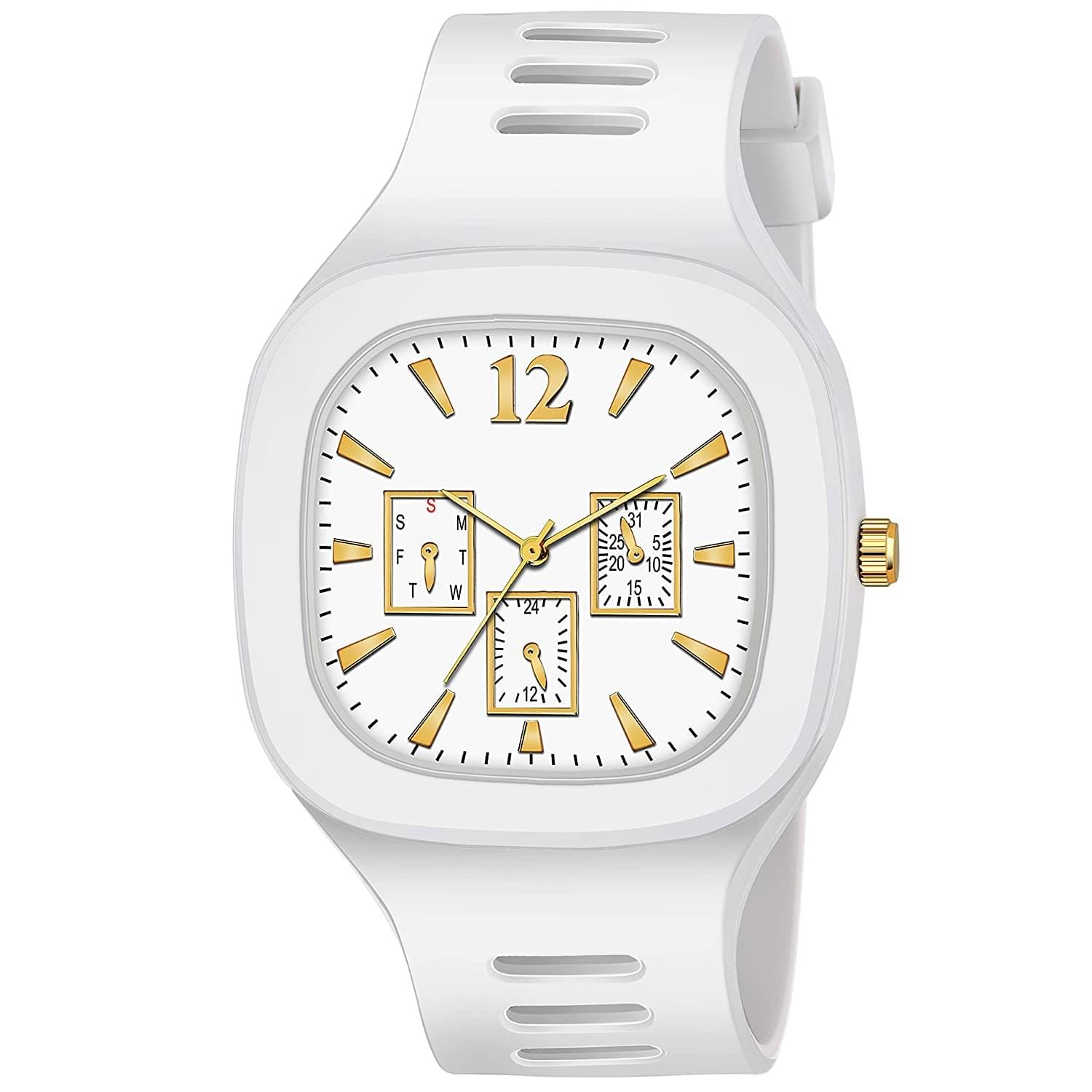     			DECLASSE - White PU Analog Men's Watch