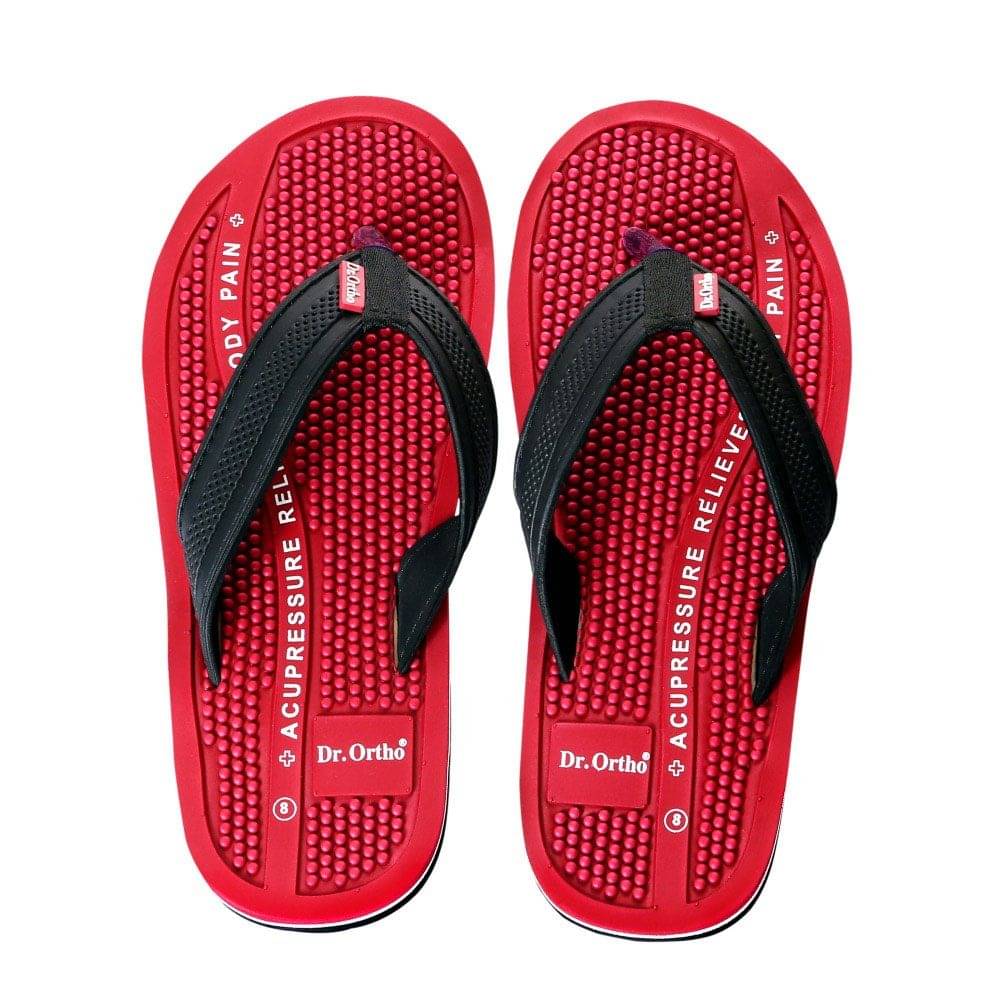     			Dr.Ortho Slippers - Red Men's Massage Flip Flop