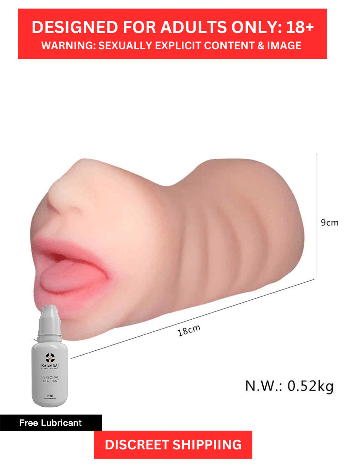 Dual Feature Comfort Max Mouth and Vagina Masturbator - Ultimate Pleasure Pro Mouth with Vagina for Long Lasting Solo Satisfaction