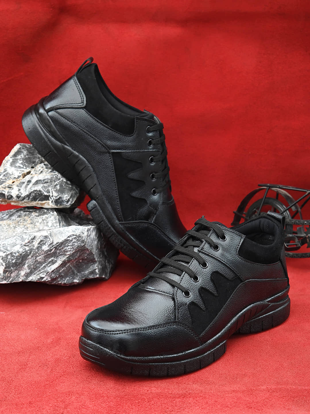 Enrich Field Mid Ankle Black Safety Shoes