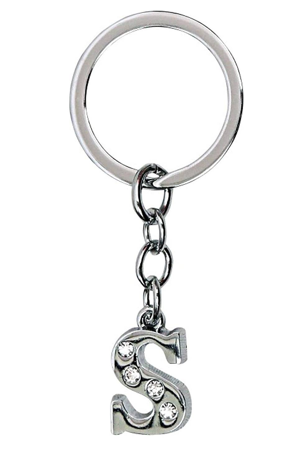     			JUSTASK - Silver Men's Alphabet Keychain ( Pack of 1 )