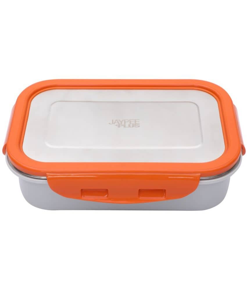 Jaypee Plus - Orange Stainless Steel Lunch Box ( Pack of 1 )