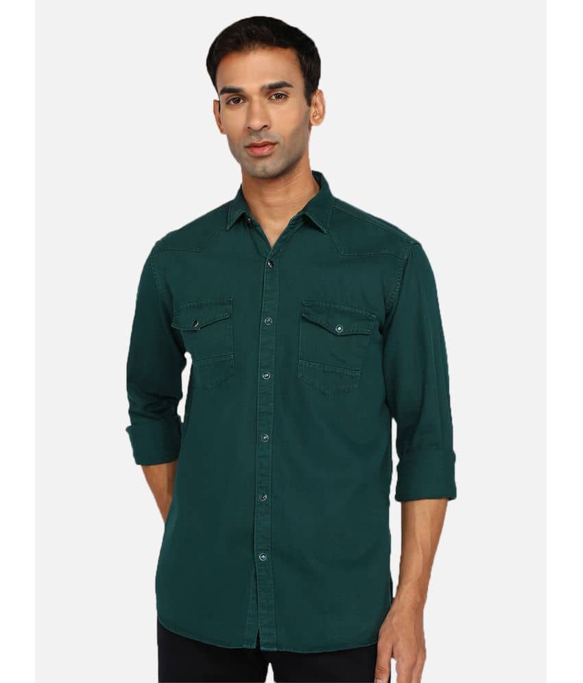 Kuons Avenue - Green Denim Regular Fit Men's Casual Shirt ( Pack of 1 )