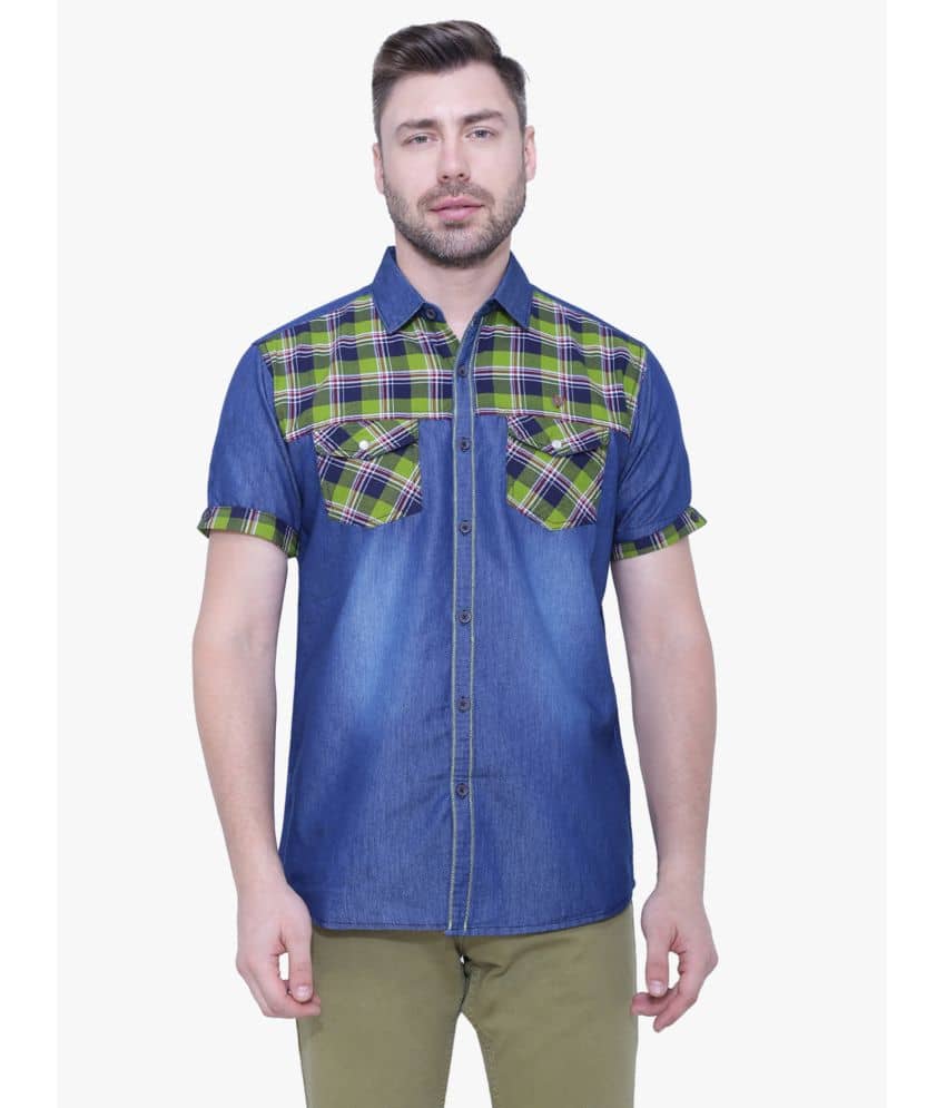 Kuons Avenue - Green Denim Slim Fit Men's Casual Shirt ( Pack of 1 )