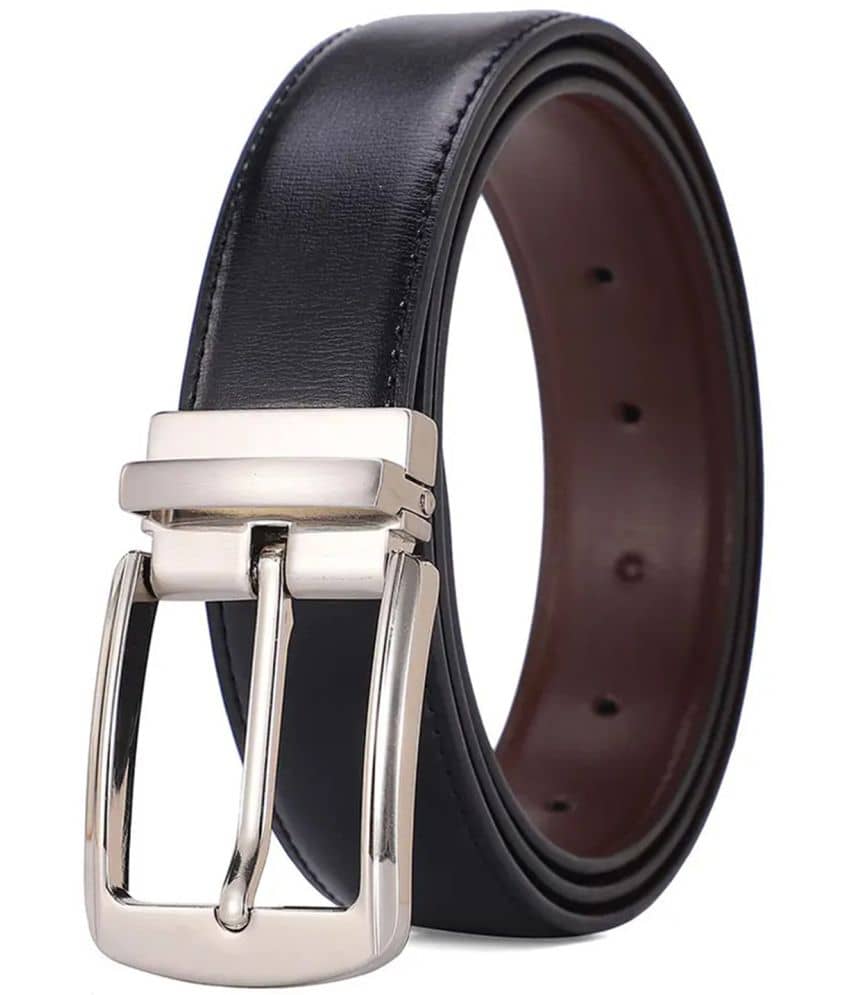 Loopa - Black Leather Men's Reversible Belt ( Pack of 1 )