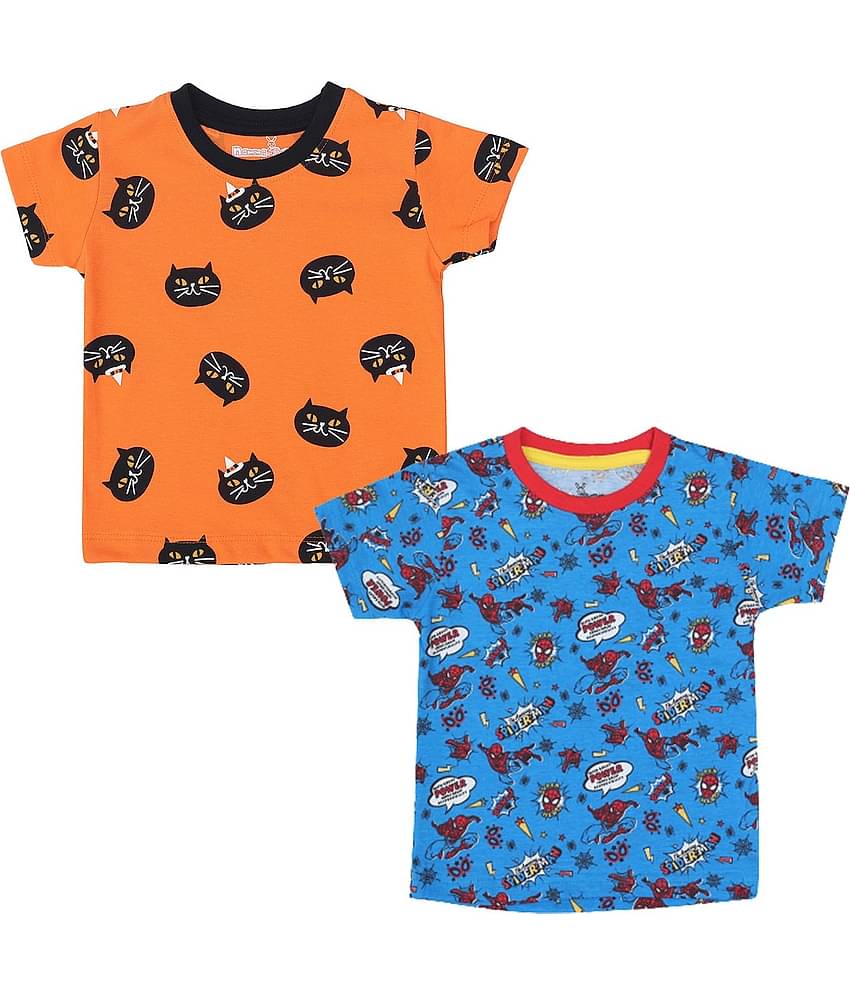 NammaBaby Pack of 1 Boys Cotton T-Shirt ( Orange )