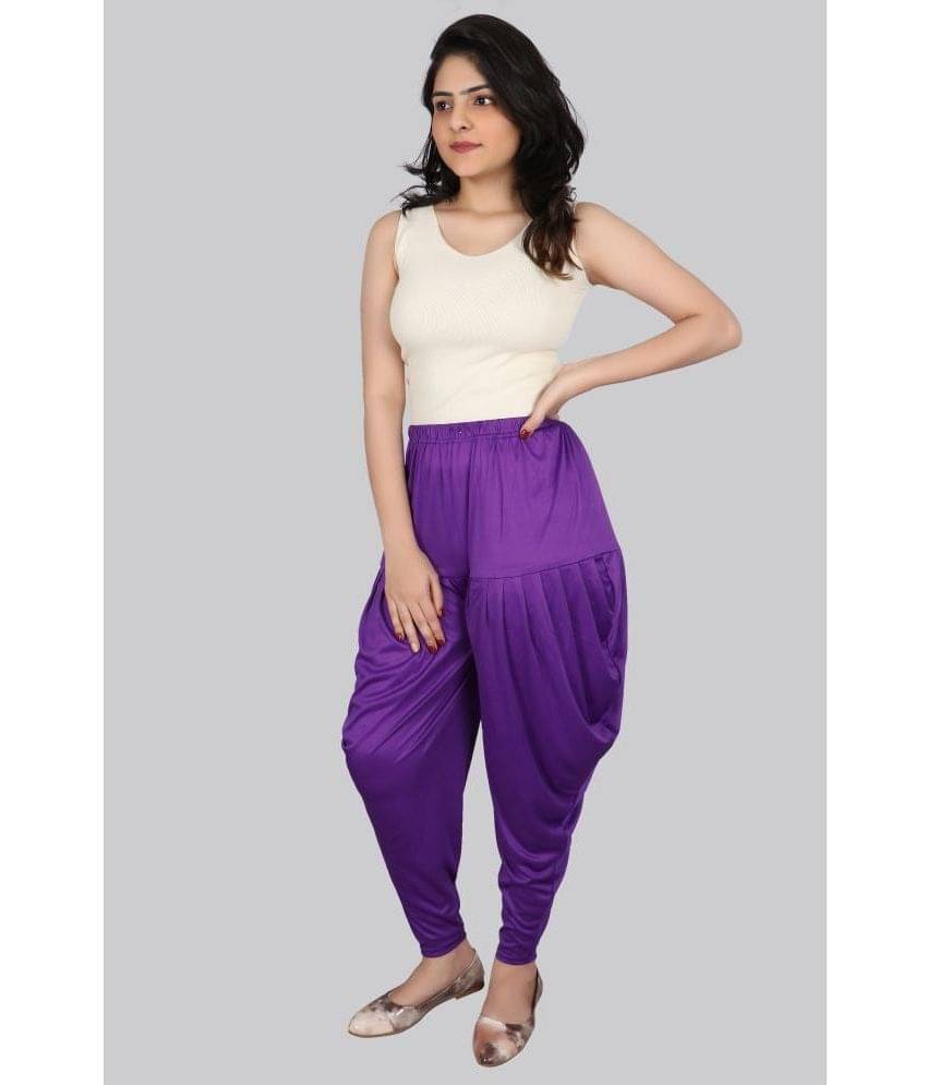    			PURSA - Purple Satin Loose Women's Jodhpuri Pants ( Pack of 1 )