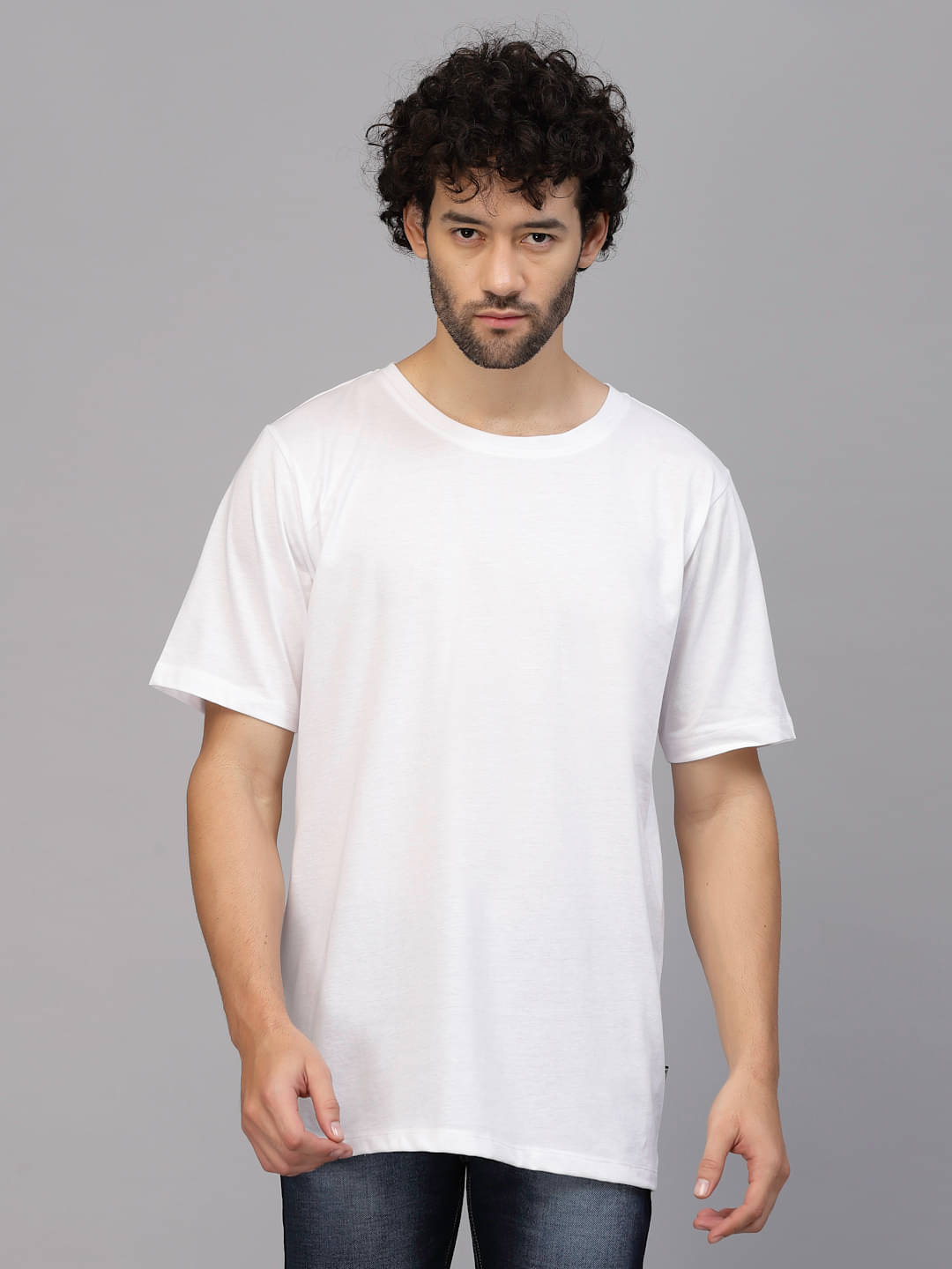 Rigo Pack of 1 100% Cotton Oversized Fit Men's T-Shirt ( White )     			Rigo Pack of 1 100% Cotton Oversized Fit Men's T-Shirt ( White )