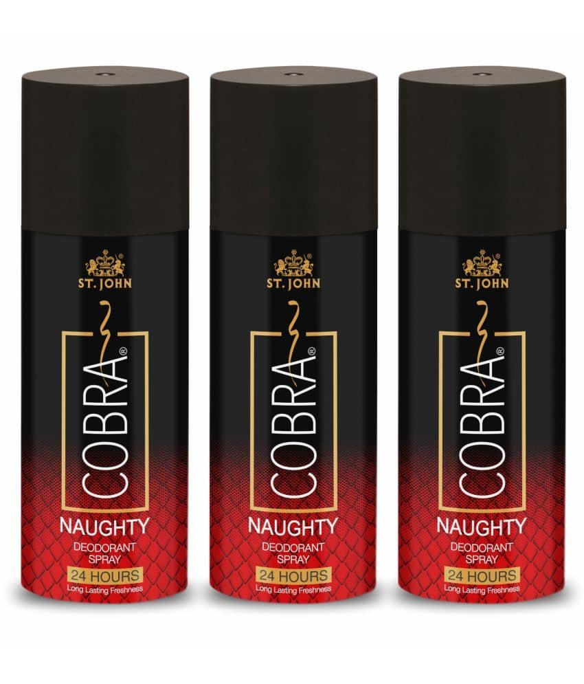 ST.JOHN Cobra Naughty Long-Lasting Deodorant Spray for Men 150ml (450ml) - Pack of 3