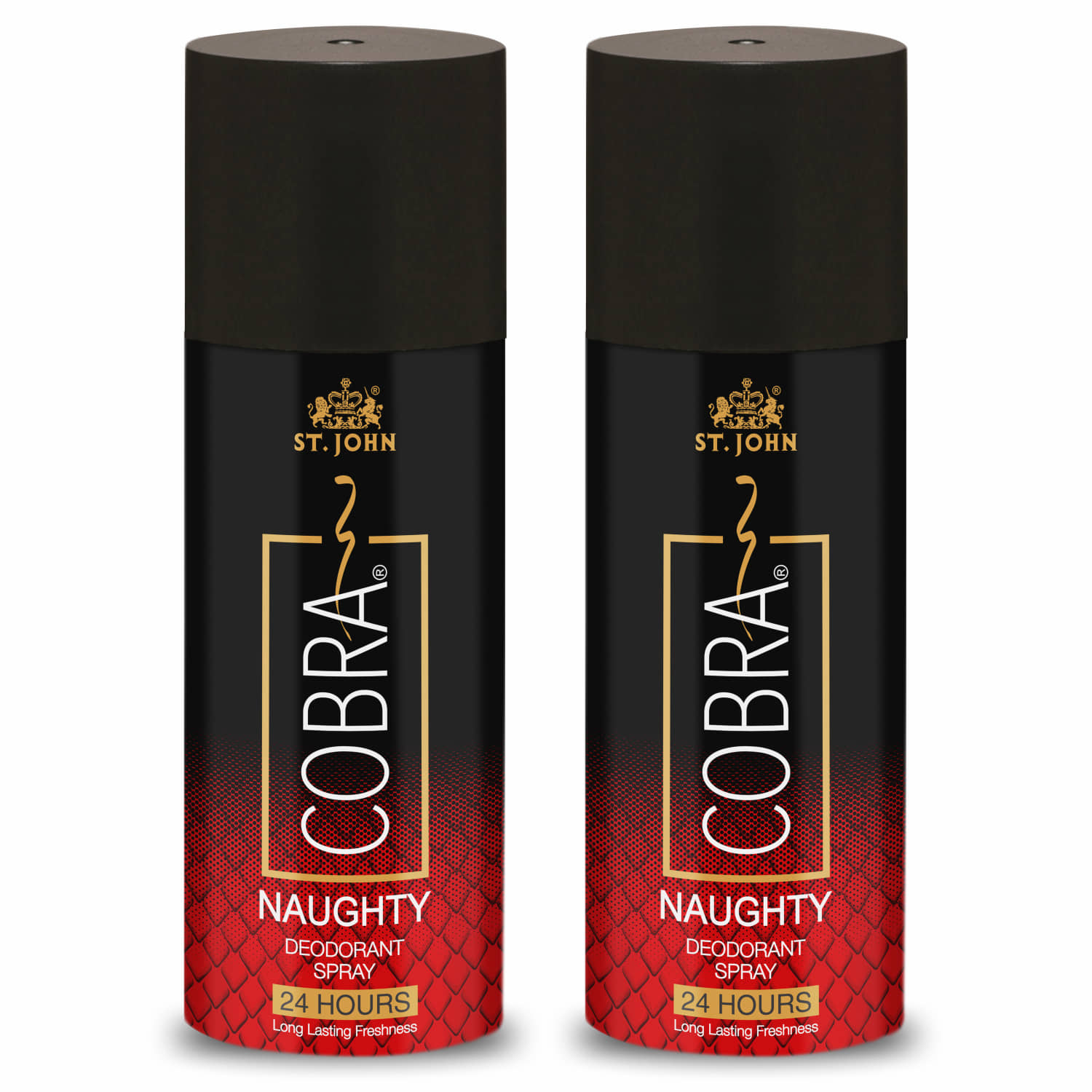 ST.JOHN Cobra Naughty Long-Lasting Deodorant Spray for Men150ml Each (300ml) - Pack of 2