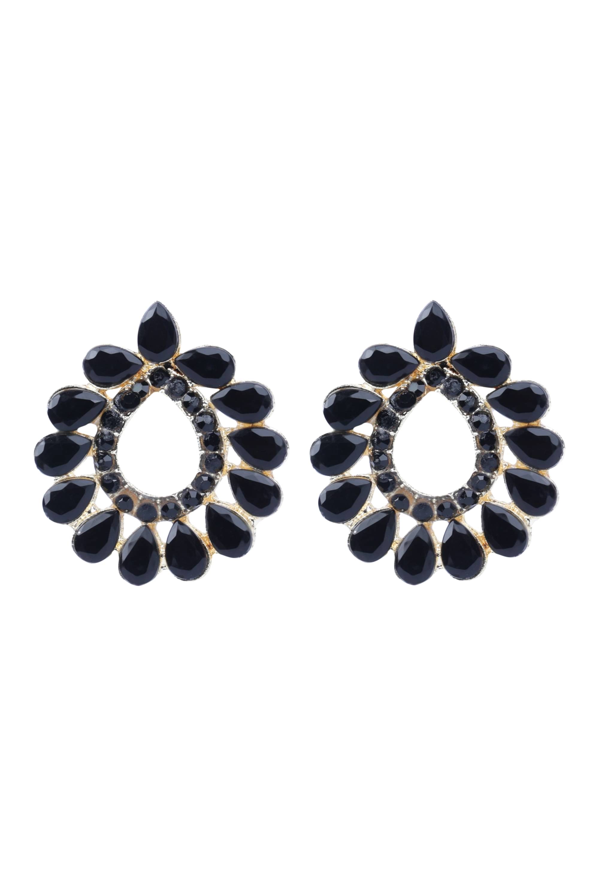     			Sunhari Jewels - Black Hoops Earrings ( Pack of 1 )