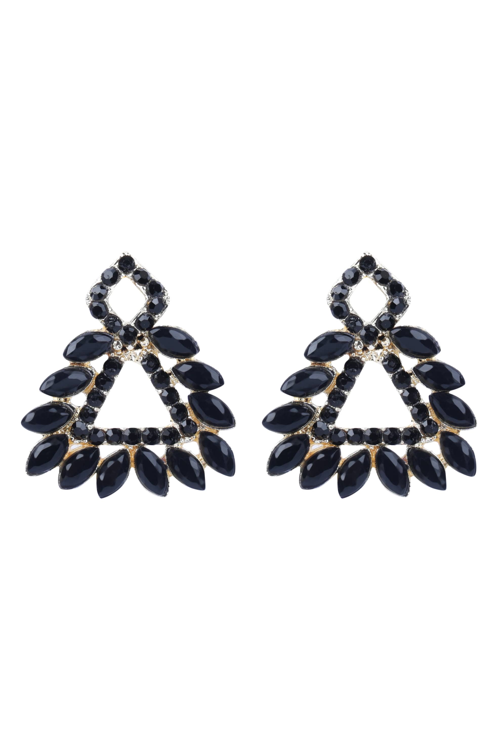 Sunhari Jewels - Black Stud Earrings ( Pack of 1 ) - Earrings | Buy online on ZillyBuy