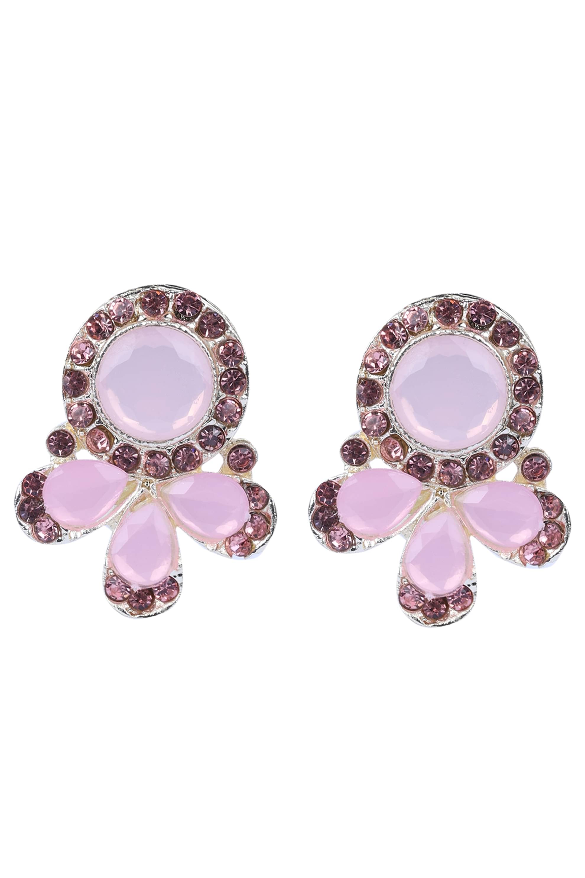     			Sunhari Jewels - Pink Stud Earrings ( Pack of 1 )