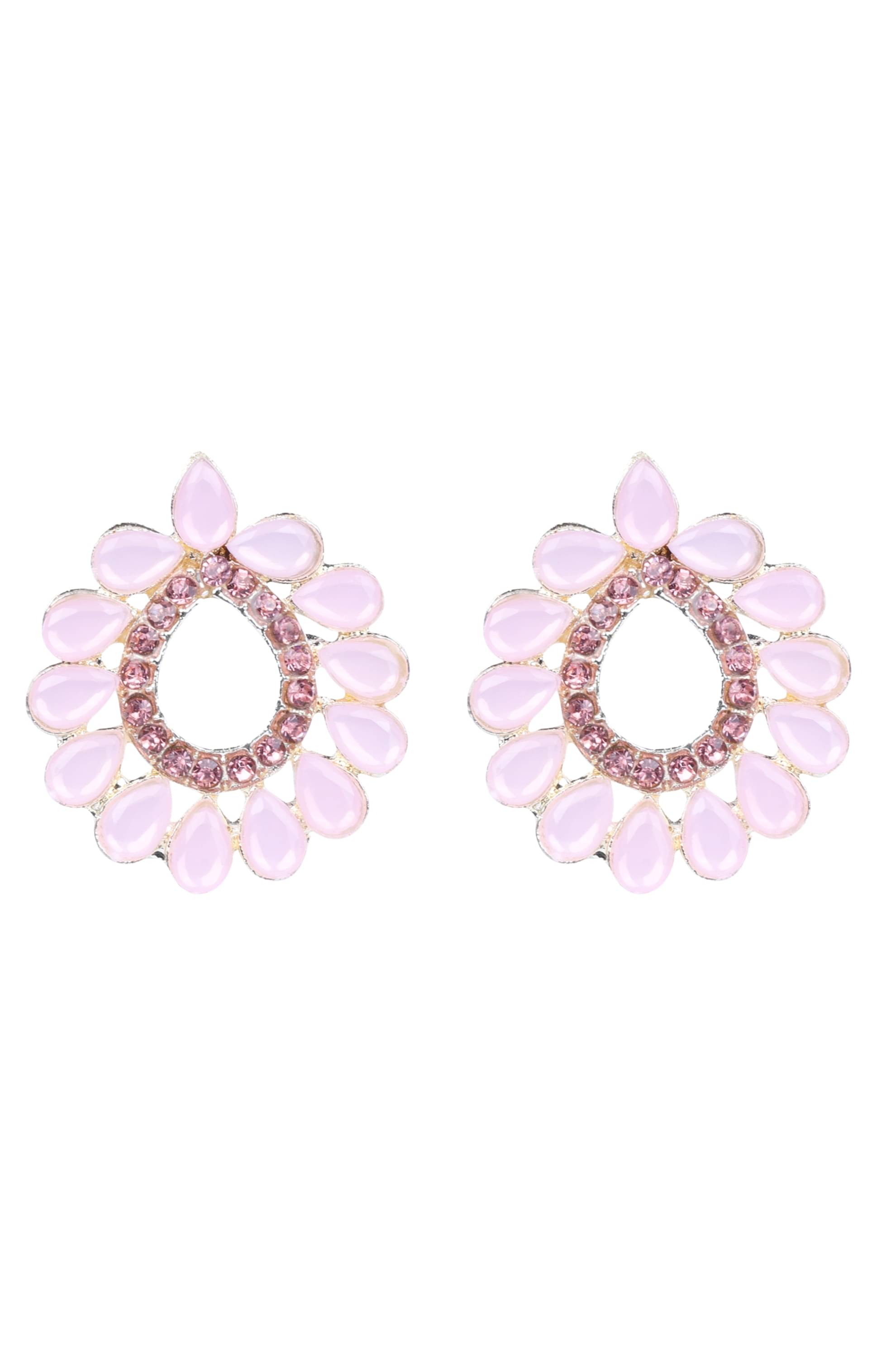     			Sunhari Jewels - Pink Stud Earrings ( Pack of 1 )