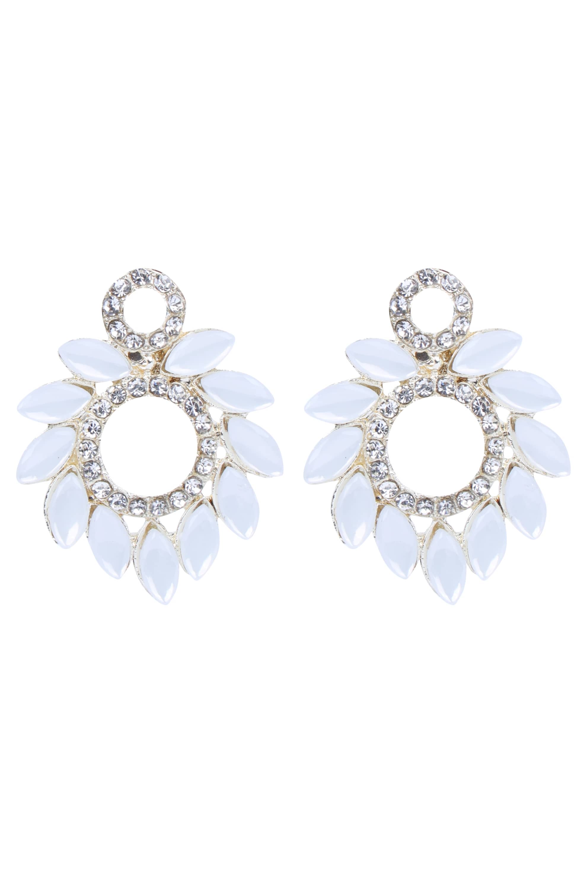 Sunhari Jewels - White Stud Earrings ( Pack of 1 ) - Earrings | Buy online on ZillyBuy