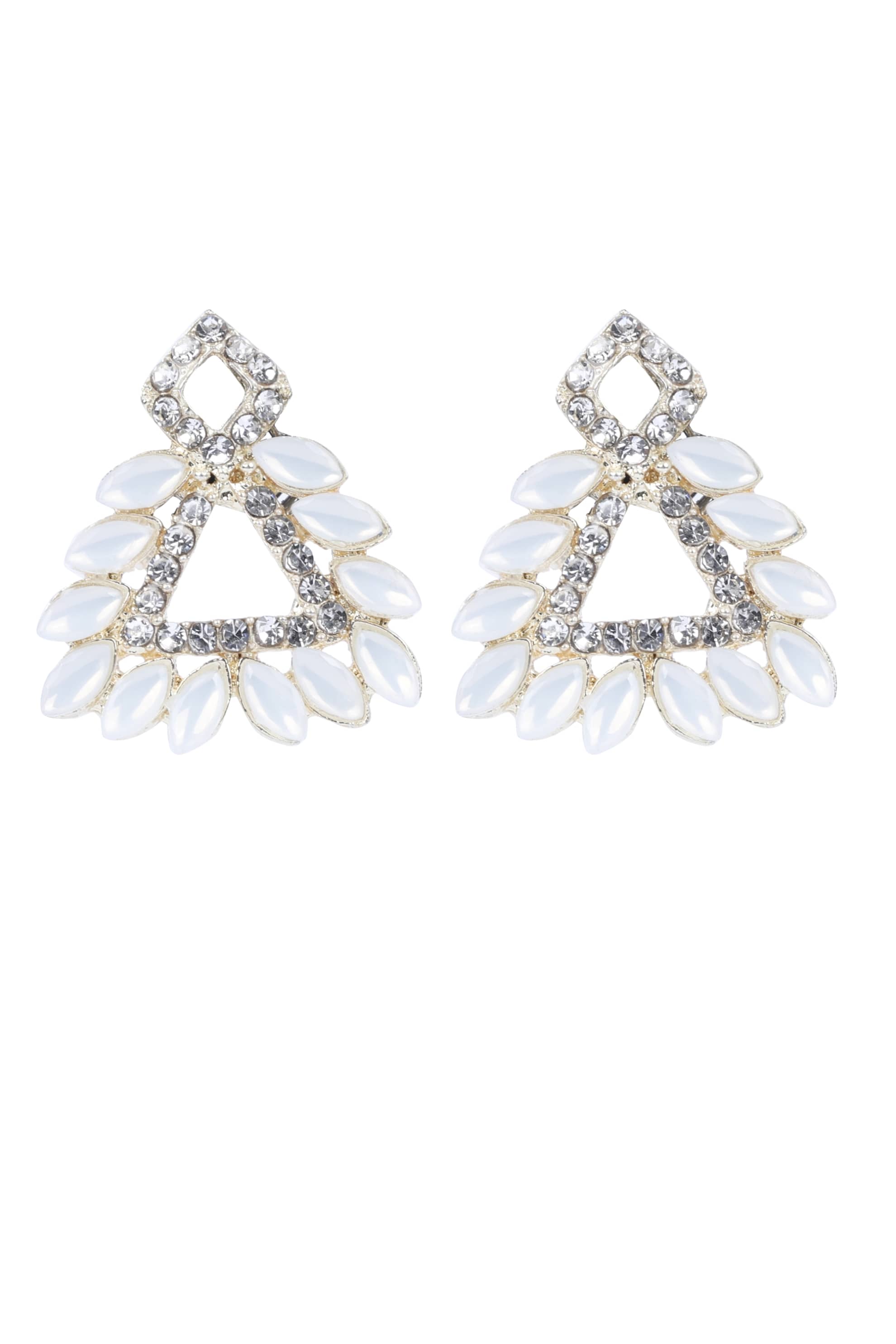 Sunhari Jewels - White Stud Earrings ( Pack of 1 ) - Earrings | Buy online on ZillyBuy