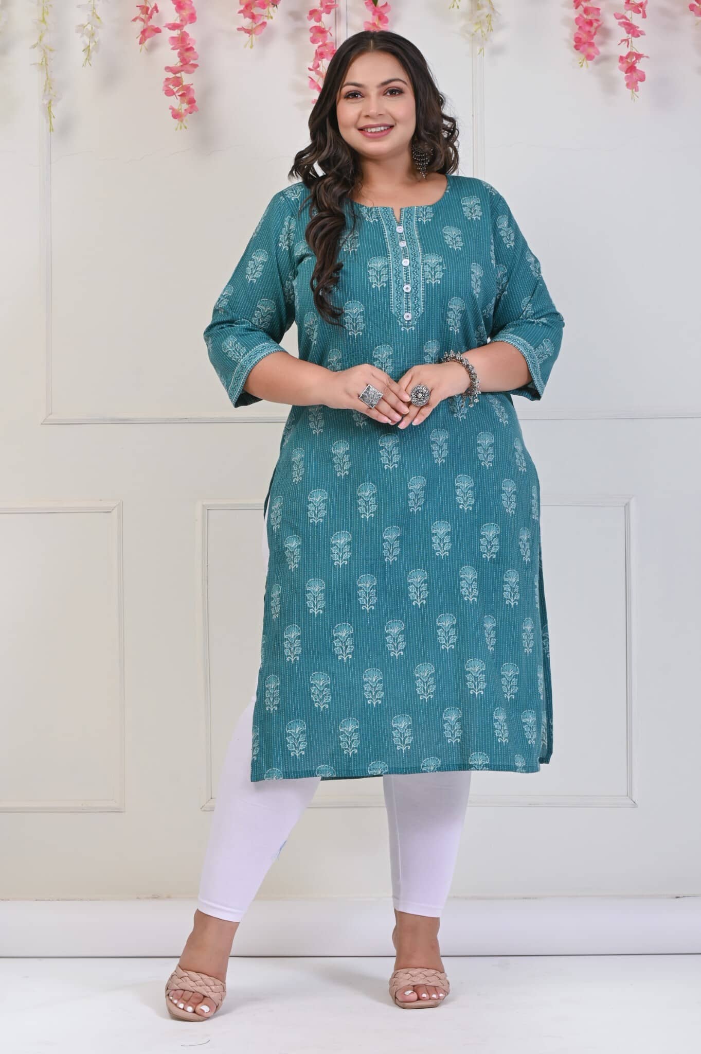 Swasti - Green Cotton Women's Straight Kurti ( Pack of 1 ) - Kurtis, Tunics | Buy online on ZillyBuy