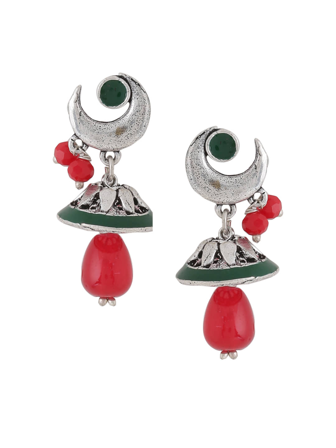 VIRAASI - Red Danglers Earrings ( Pack of 1 ) - Earrings | Buy online on ZillyBuy