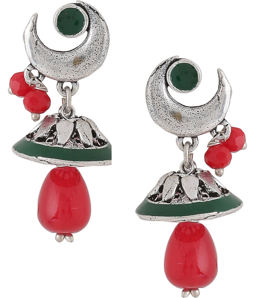 VIRAASI - Red Danglers Earrings ( Pack of 1 ) - Earrings | Buy online on ZillyBuy