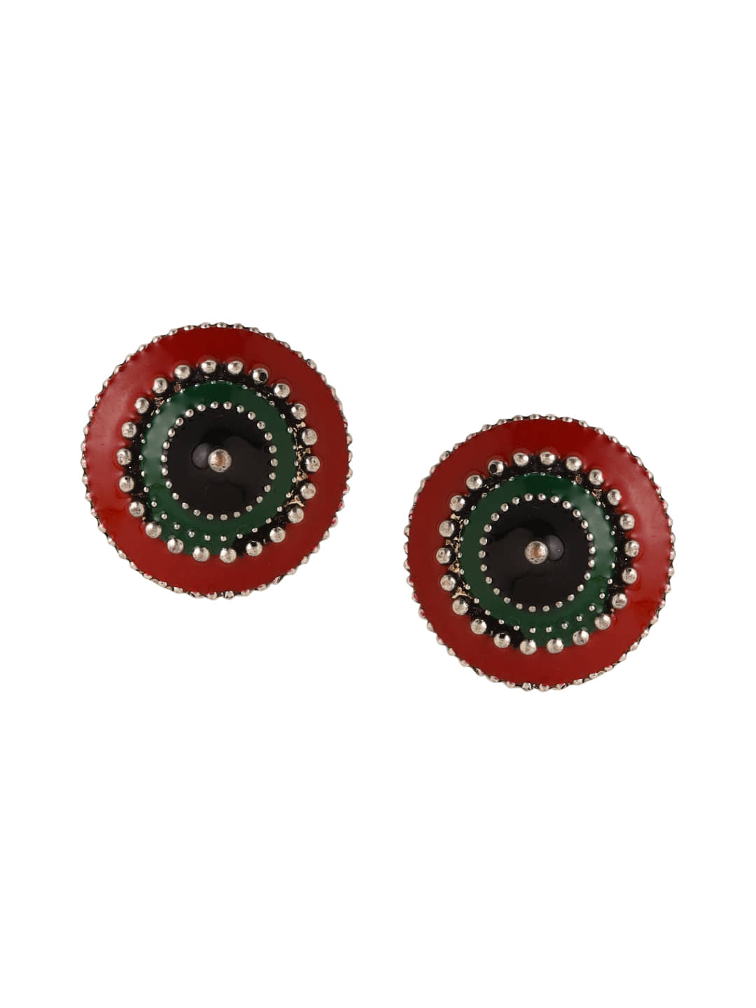VIRAASI - Red Stud Earrings ( Pack of 1 ) - Earrings | Buy online on ZillyBuy