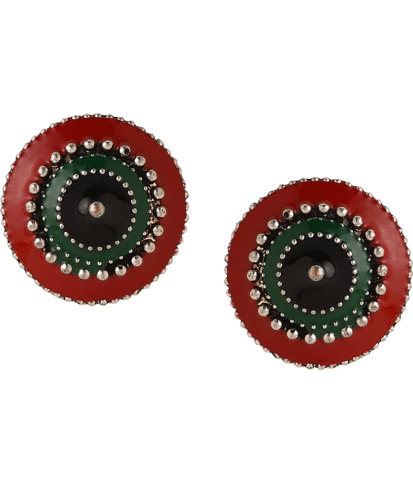 VIRAASI - Red Stud Earrings ( Pack of 1 ) - Earrings | Buy online on ZillyBuy