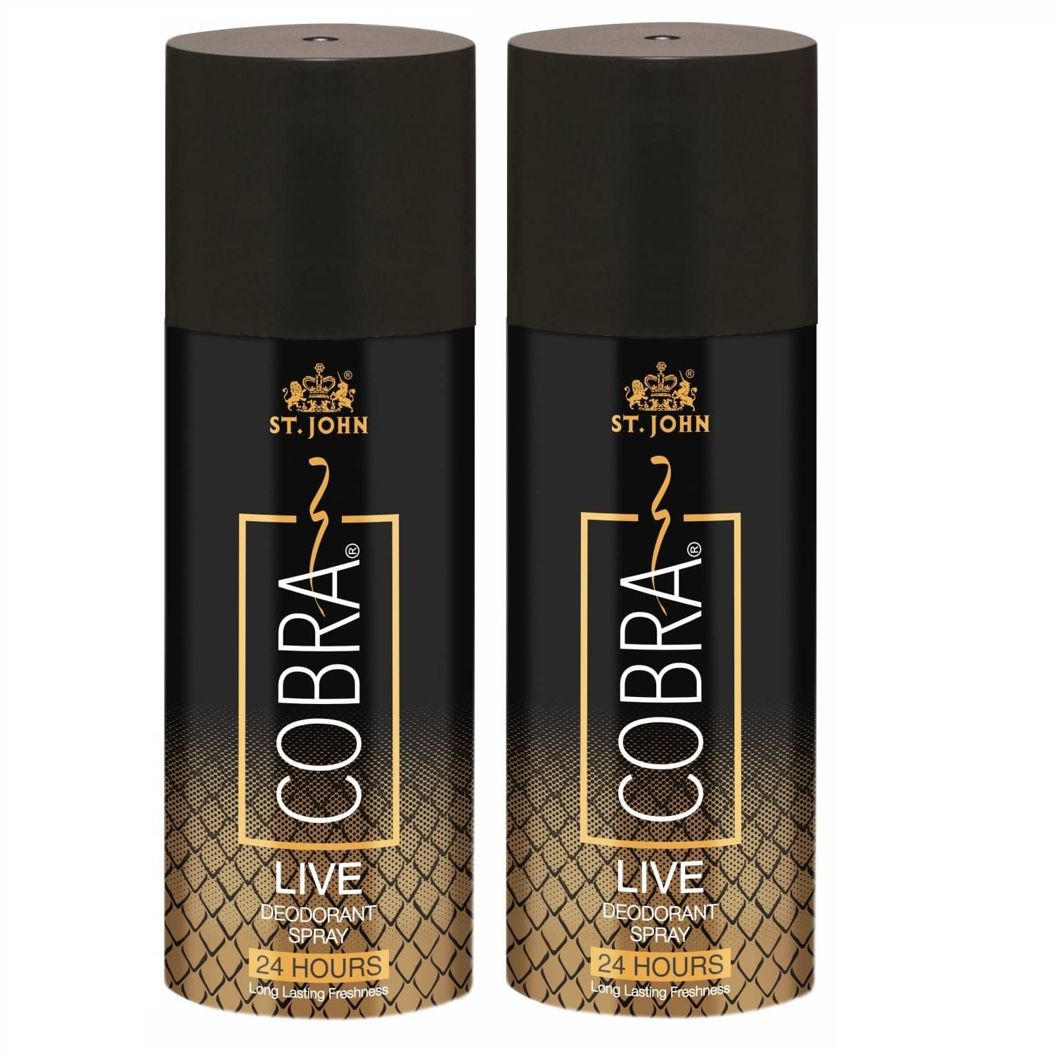     			ST.JOHN Cobra Long-Lasting Deodorant Spray Live For Men & Women 150ml Each (- Pack of 2)