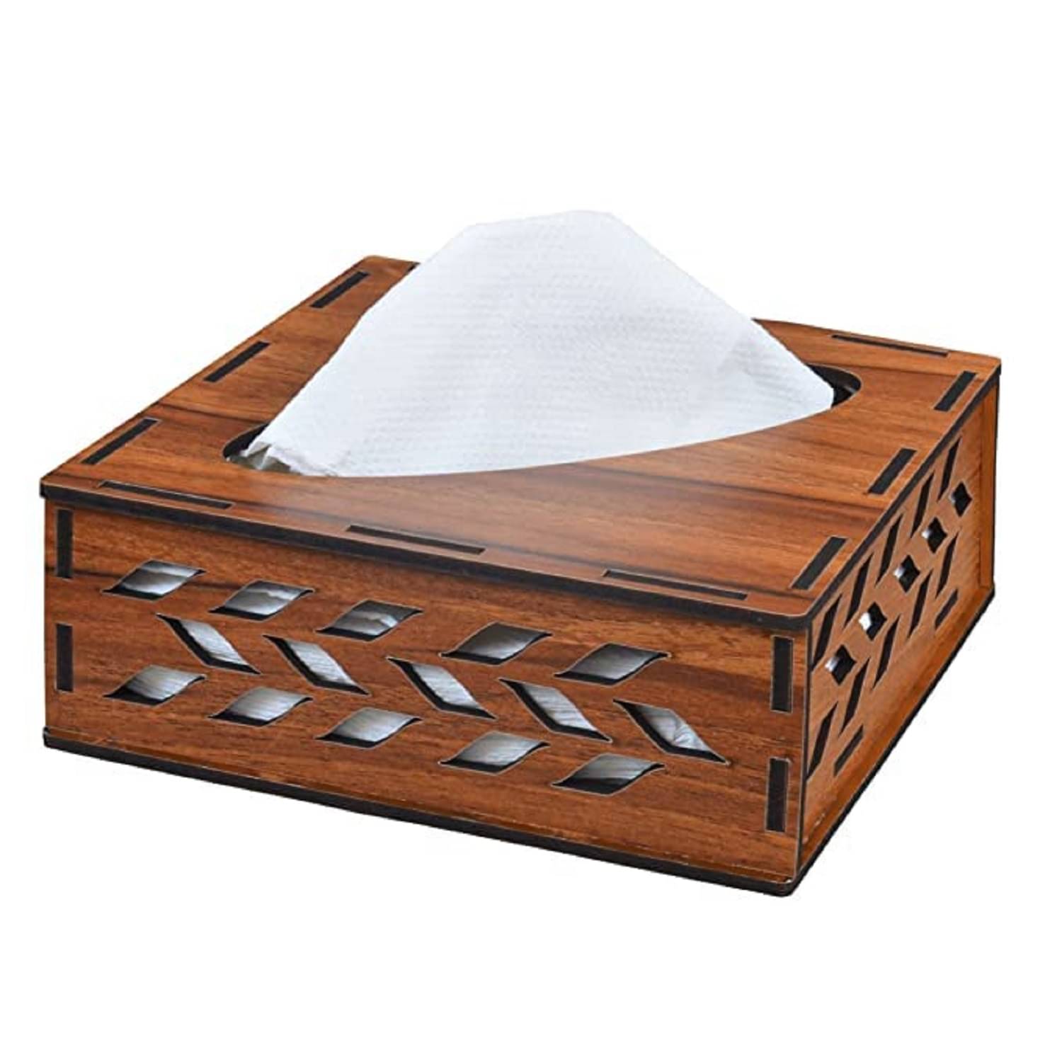     			Wooden Tissue Paper Holder Box, Dining Table Tissue Stand, Car Bathroom Tissue Holder Box, Tissue Storage Organizer Box (H732)