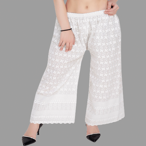     			Aadrika - White Cotton Flared Women's Palazzos ( Pack of 1 )